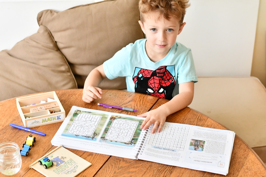 Child using The Good and The Beautiful Homeschool Curriculum